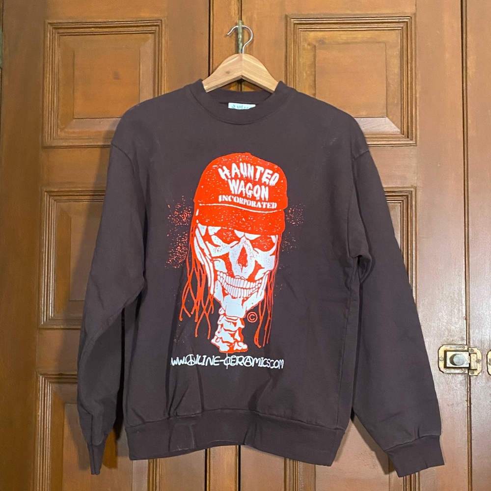 Online Ceramics brown sweatshirt skull. Haunted Wagon